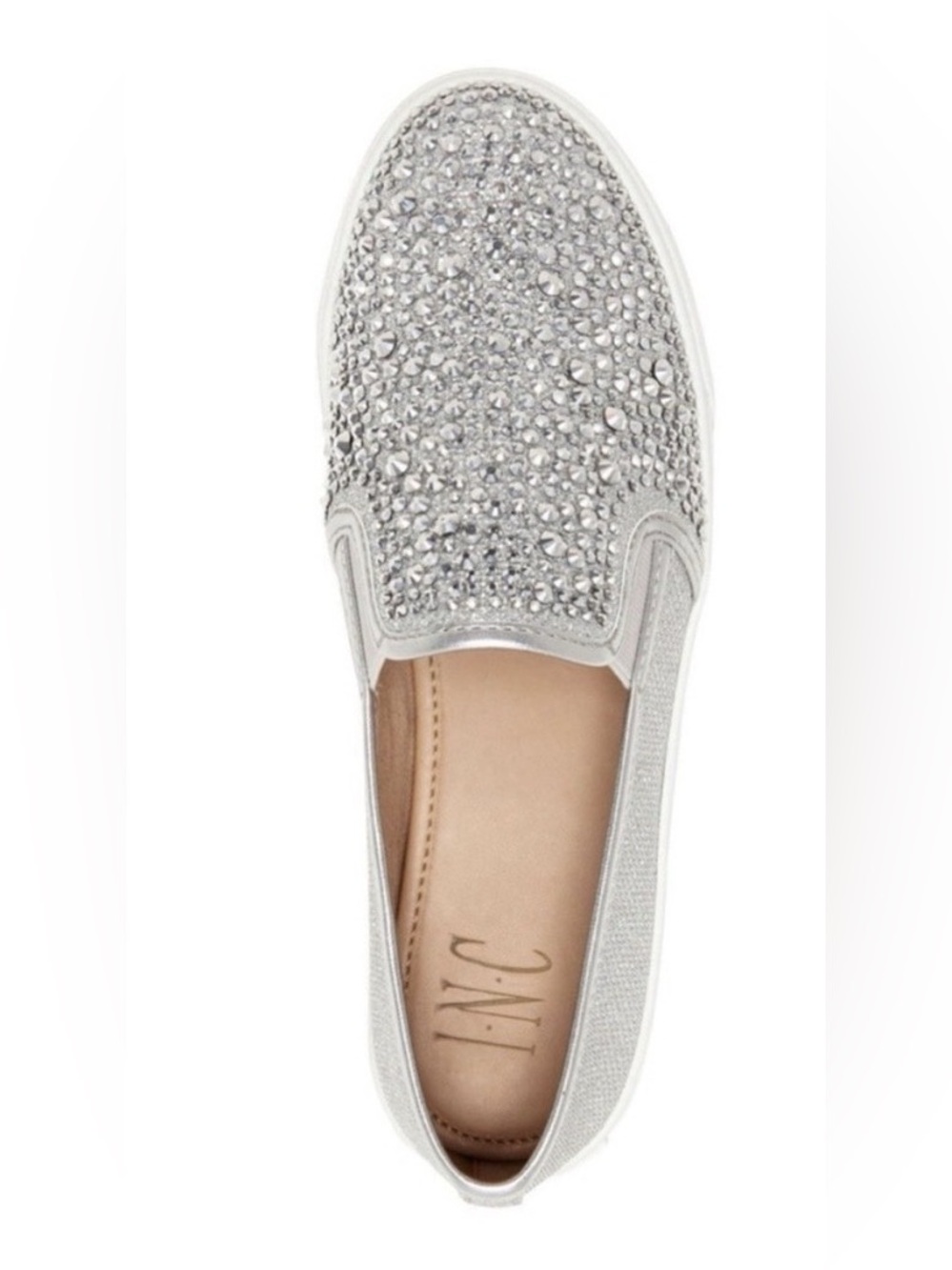 INC International Concepts Sammee Silver Slip-On Sneakers NWOT Size 6